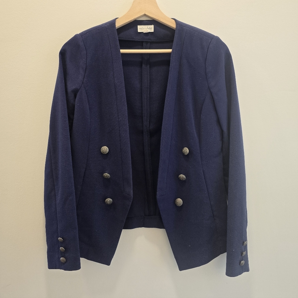 Maison Jules • Double-Breasted Open-Front Military Blazer